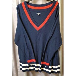 Chaps Ralph‎ Lauren Women's Sweater Pullover Sz 1X V Neck Knit Cotton Blend
